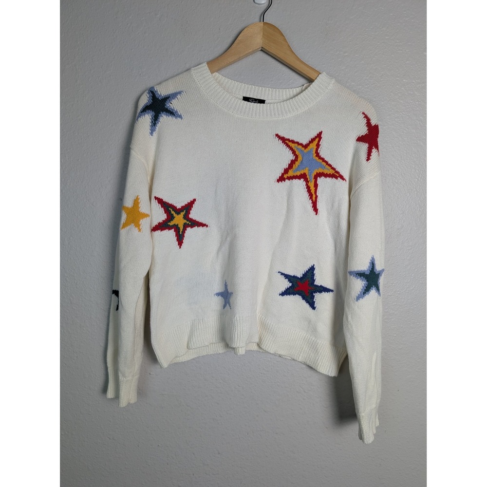Rails Perci Multi Stars Cotton Cashmere Crewneck Sweater White XS 892-336-4712 - Picture 2 of 11